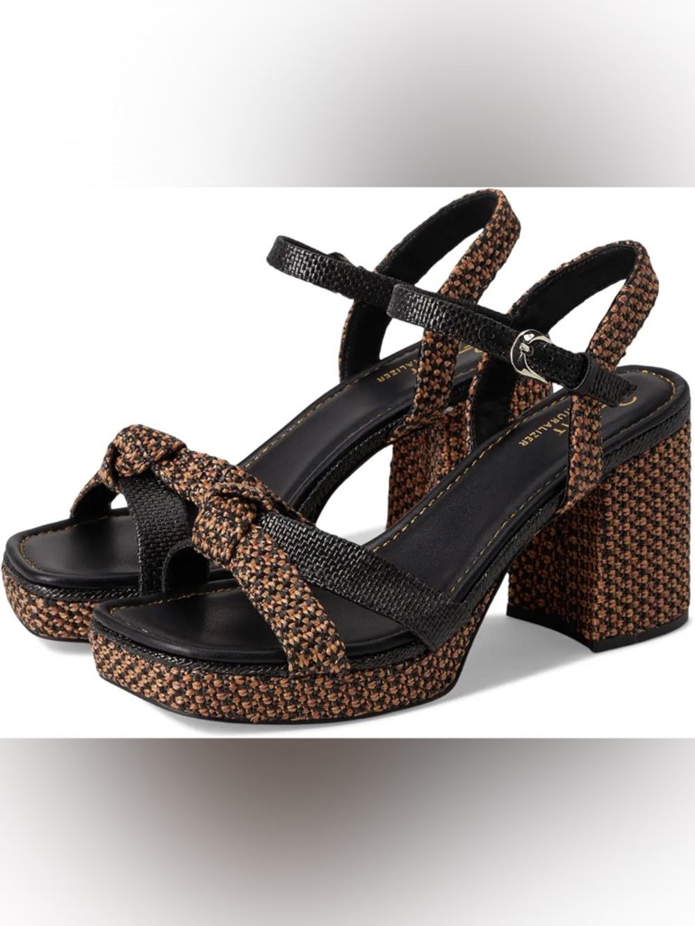 New Naturalizer 27 Edit Payton Woven Chunky Sandal Heel Sz 9.5
